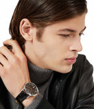 Emporio Armani Renato Analog Black Dial Black Leather Strap Watch For Men - AR11186 Buy Now By Emporio Armani
