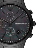 Emporio Armani Renato Chronograph Mother of Pearl Black Dial Black Steel Strap Watch For Men - AR11275 Buy Now By Emporio Armani