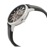 Emporio Armani Meccanico Skeleton Automatic Black Dial Black Leather Strap Watch for Men - AR60038 Buy Now By Emporio Armani