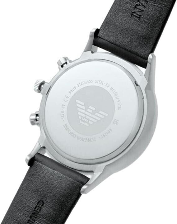 Emporio Armani Giovanni Analog Black Dial Black Leather Strap Watch For Men - AR11431 Buy Now By Emporio Armani