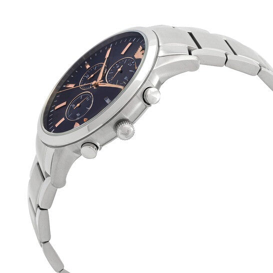 Emporio Armani Renato Chronograph Blue Dial Silver Steel Strap Watch For Men - AR11458 Buy Now By Emporio Armani