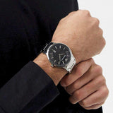 Emporio Armani Renato Quartz Black Dial Silver Steel Strap Watch For Men - AR11181 Buy Now By Emporio Armani