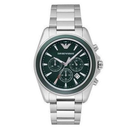 Emporio Armani Sportivo Chronograph Blue Dial Silver Steel Strap Watch For Men - AR6090 Buy Now By Emporio Armani