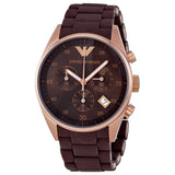 Emporio Armani Sportivo Chronograph Brown Dial Brown Silicone Strap Watch For Men - AR5891 Buy Now By Emporio Armani