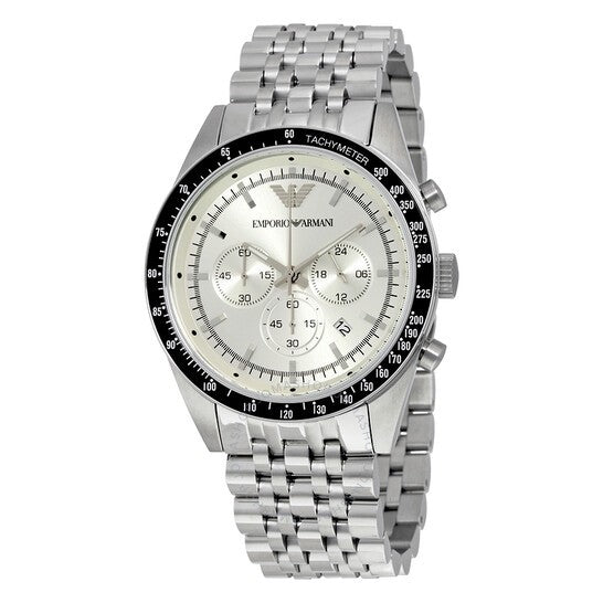Emporio Armani Sportivo Chronograph Silver Dial Silver Steel Strap Watch For Men - AR6073 Buy Now By Emporio Armani