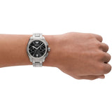 Emporio Armani Federico Chronograph Black Dial Silver Steel Strap Watch For Men - AR11560 Buy Now By Emporio Armani