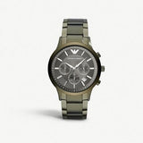 Emporio Armani Renato Chronograph Quartz Grey Dial Green Steel Strap Watch For Men - AR11117 Buy Now By Emporio Armani