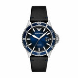 Emporio Armani Diver Three-Hand Quartz Blue Dial Blue Leather Strap Watch For Men - AR11516 Buy Now By Emporio Armani
