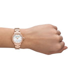 Emporio Armani Aira Three Hand Mother of Pearl Dial Rose Gold Steel Strap Watch For Women - AR11523 Buy Now By Emporio Armani