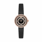 Emporio Armani Rosa Two Hand Black Dial Black Leather Strap Watch For Women - AR11493 Buy Now By Emporio Armani