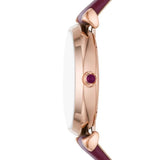 Emporio Armani Gianni T Bar Crystals Maroon Dial Maroon Leather Strap Watch for Women - AR11487 Buy Now By Emporio Armani