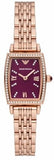 Emporio Armani Two Hand Diamonds Burgundy Dial Rose Gold Steel Strap Watch For Women - AR11488 Buy Now By Emporio Armani