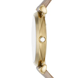 Emporio Armani Gianni T Bar Crystals Silver Dial Brown Leather Strap Watch For Women - AR11518 Buy Now By Emporio Armani