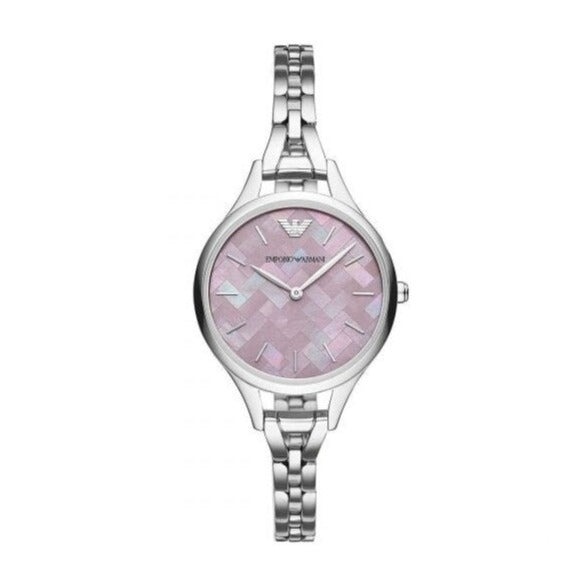 Emporio Armani Aurora Mother Of Pearl Purple Dial Silver Steel Strap Watch For Women - AR11122 Buy Now By Emporio Armani
