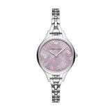 Emporio Armani Aurora Mother Of Pearl Purple Dial Silver Steel Strap Watch For Women - AR11122 Buy Now By Emporio Armani