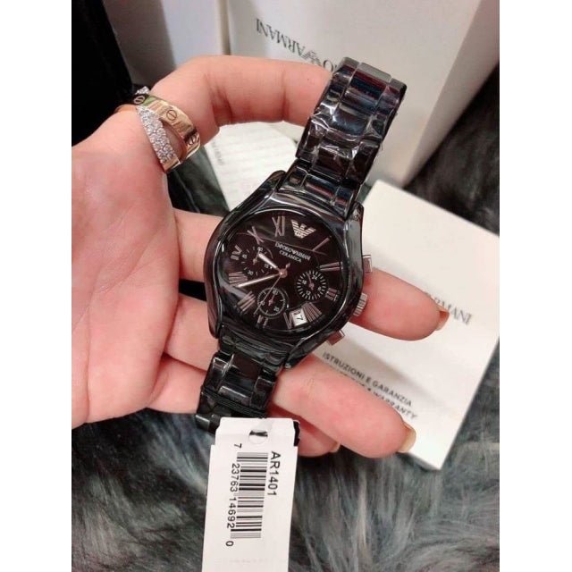 Emporio Armani Black Ceramic Dial Ceramic Strap Watch For Women - AR1401 Buy Now By Emporio Armani