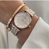 Emporio Armani Gianni T Bar White Dial Two Tone Steel Strap Watch For Women - AR8031 Buy Now By Emporio Armani