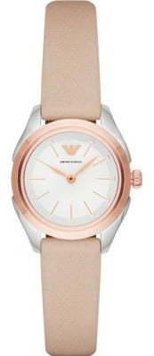 Emporio Armani Valeria Quartz White Dial Beige Leather Strap Watch For Women - AR11031 Buy Now By Emporio Armani