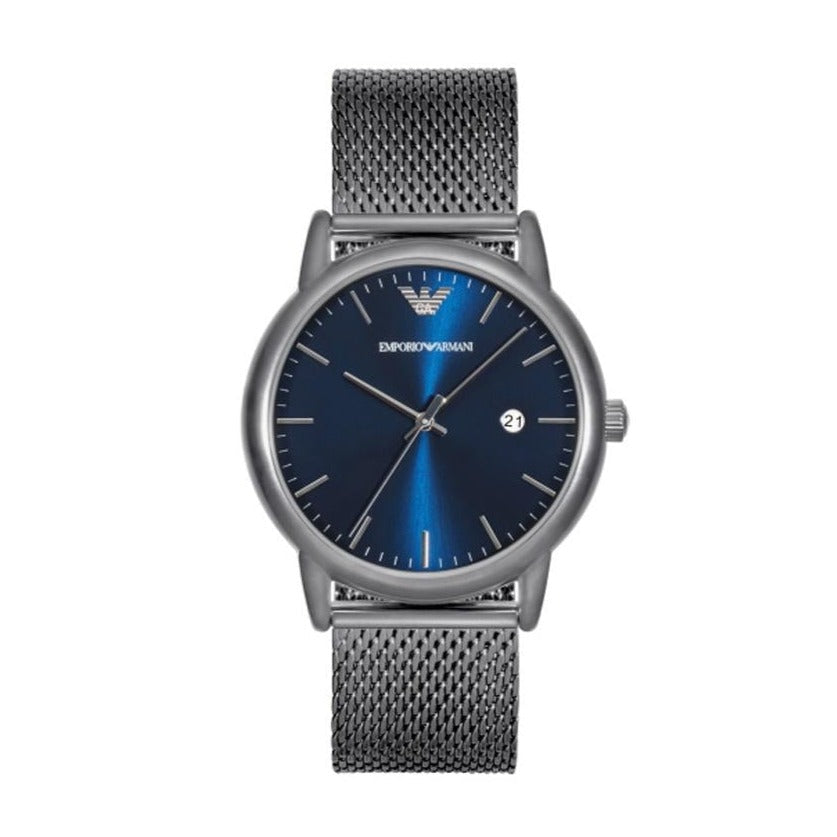 Emporio Armani Luigi Quartz Blue Dial Grey Mesh Bracelet Watch For Men - AR11053 Buy Now By Emporio Armani