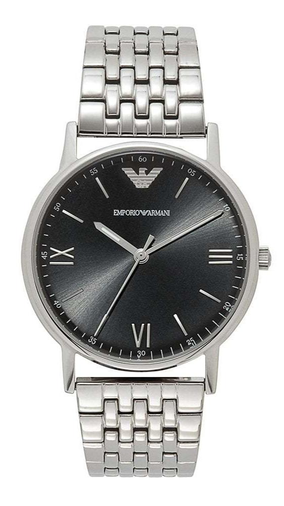 Emporio Armani Kappa Black Dial Silver Steel Strap Watch For Men - AR11152 Buy Now By Emporio Armani