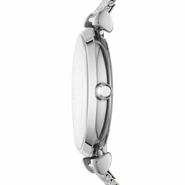 Emporio Armani Gianni T-Bar Quartz Mother of Pearl Dial Silver Mesh Bracelet Watch For Women - AR11319 Buy Now By Emporio Armani