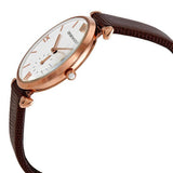 Emporio Armani Analog White Dial Brown Leather Strap Watch For Men - AR9042 Buy Now By Emporio Armani