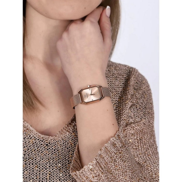 Emporio Armani Joy Quartz Rose Gold Dial Rose Gold Mesh Bracelet Watch For Women - AR11347 Buy Now By Emporio Armani