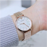 Emporio Armani Kappa Analog Mother of Pearl Dial Rose Gold Steel Strap Watch For Women - AR11006 Buy Now By Emporio Armani