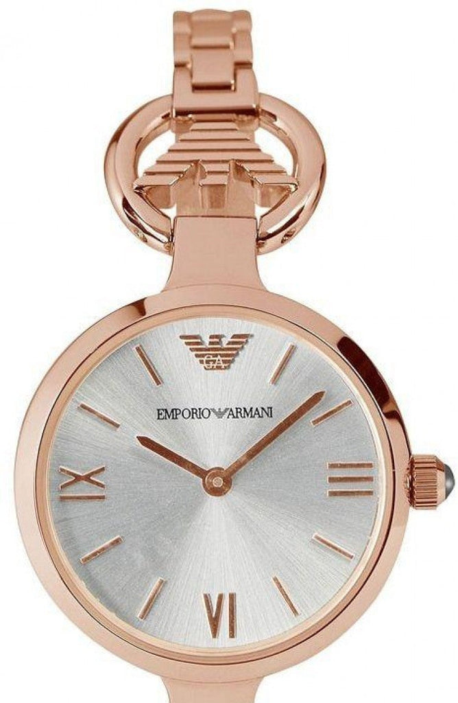 Emporio Armani Retro Quartz Silver Dial Rose Gold Steel Strap Watch For Women - AR1776 Buy Now By Emporio Armani