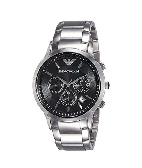 Emporio Armani Classic Chronograph Black Dial Silver Steel Strap Watch For Men - AR2434 Buy Now By Emporio Armani