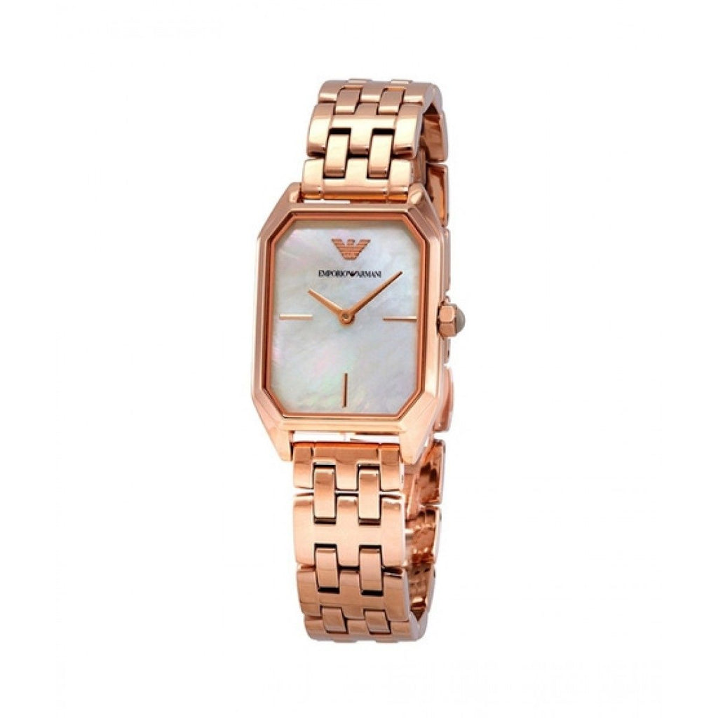 Emporio Armani Giola White Mother of Pearl Dial Rose Gold Steel Strap Watch For Women - AR11147 Buy Now By Emporio Armani