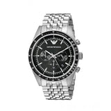 Emporio Armani Tazio Chronograph Black Dial Silver Steel Strap Watch For Men - AR5988 Buy Now By Emporio Armani