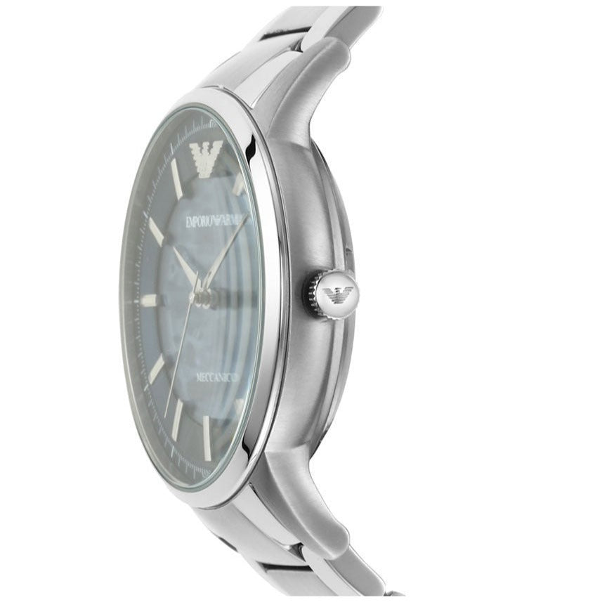 Emporio Armani Renato Automatic Blue Dial Silver Steel Strap Watch For Men - AR60037 Buy Now By Emporio Armani