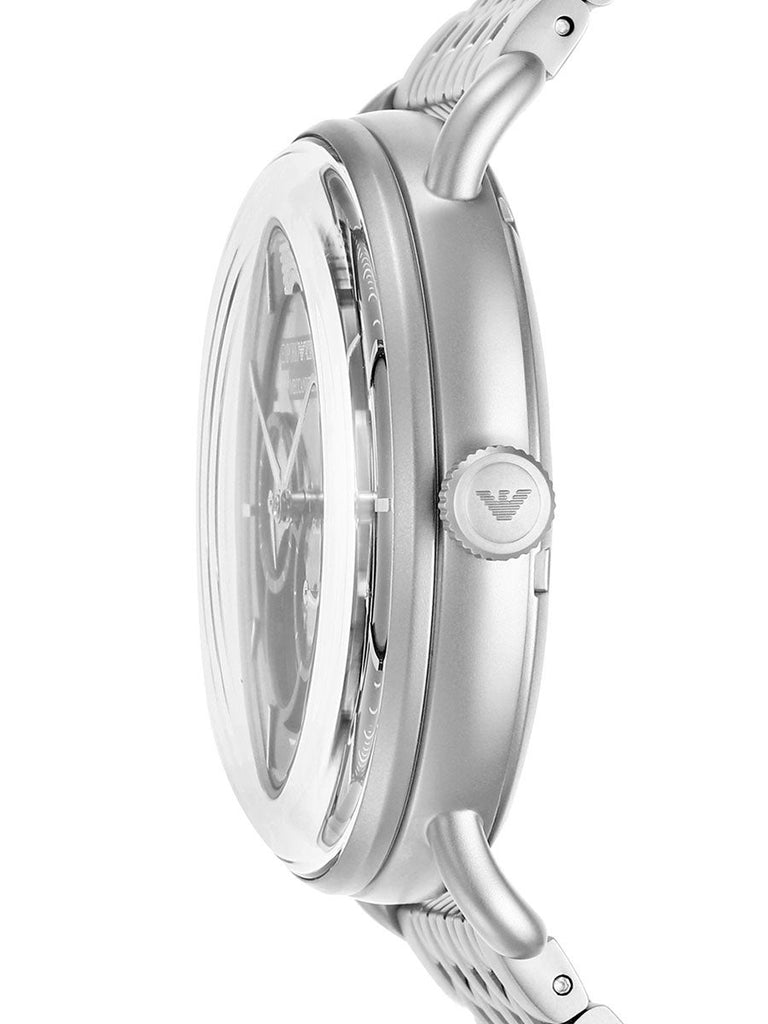 Emporio Armani Aviator Multifunction Blue Dial Silver Mesh Bracelet Watch For Men - AR60024 Buy Now By Emporio Armani