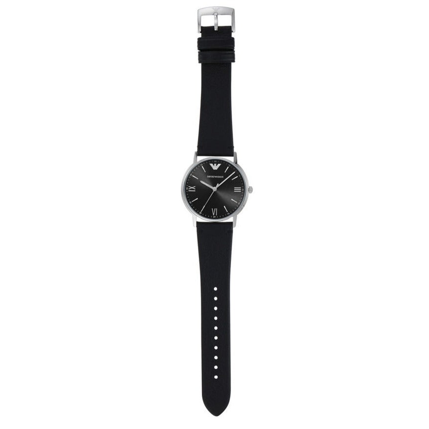 Emporio Armani Kappa Analog Quartz Black Dial Black Leather Strap Watch For Men - AR11013 Buy Now By Emporio Armani