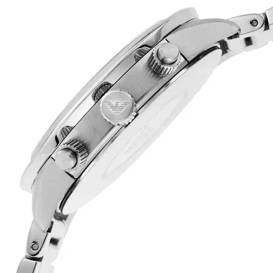 Emporio Armani Mario Chronograph Black Dial Silver Steel Strap Watch For Men - AR11241 Buy Now By Emporio Armani