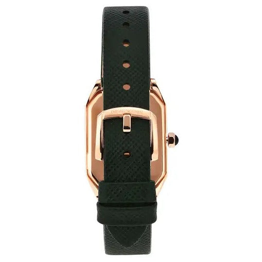 Emporio Armani Gioia Analog Black Mother of Pearl Dial Green Leather Strap Watch For Women - AR11149 Buy Now By Emporio Armani