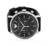 Emporio Armani Aviator Chronograph Black Dial Black Leather Strap Watch For Men - AR11143 Buy Now By Emporio Armani