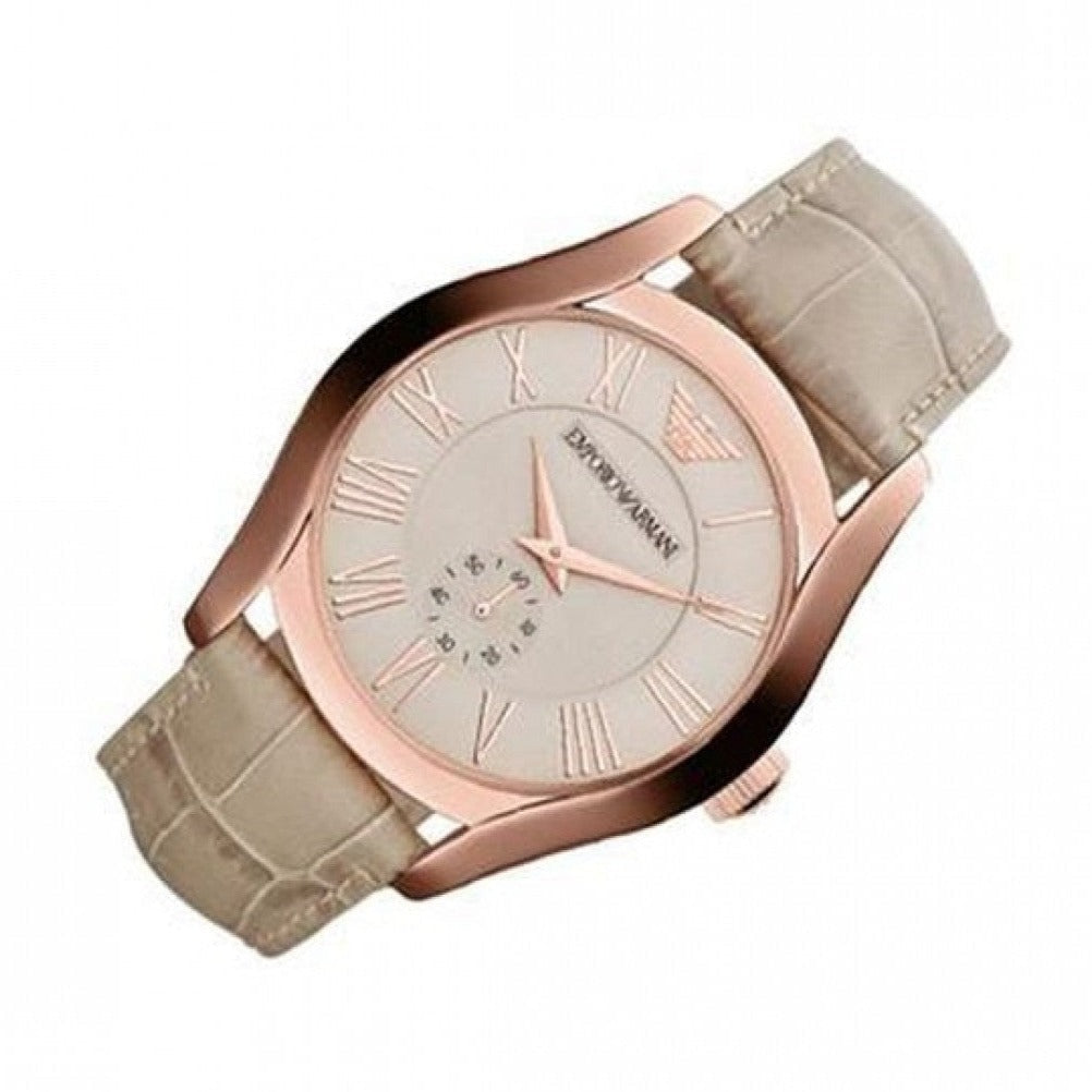 Emporio Armani Valente Analog Beige Dial Beige Leather Strap Watch For Men - AR1667 Buy Now By Emporio Armani