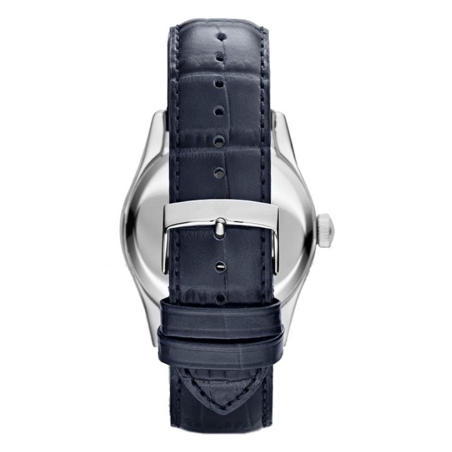 Emporio Armani Valente Quartz Silver Dial Grey Leather Strap Watch For Men - AR1666 Buy Now By Emporio Armani