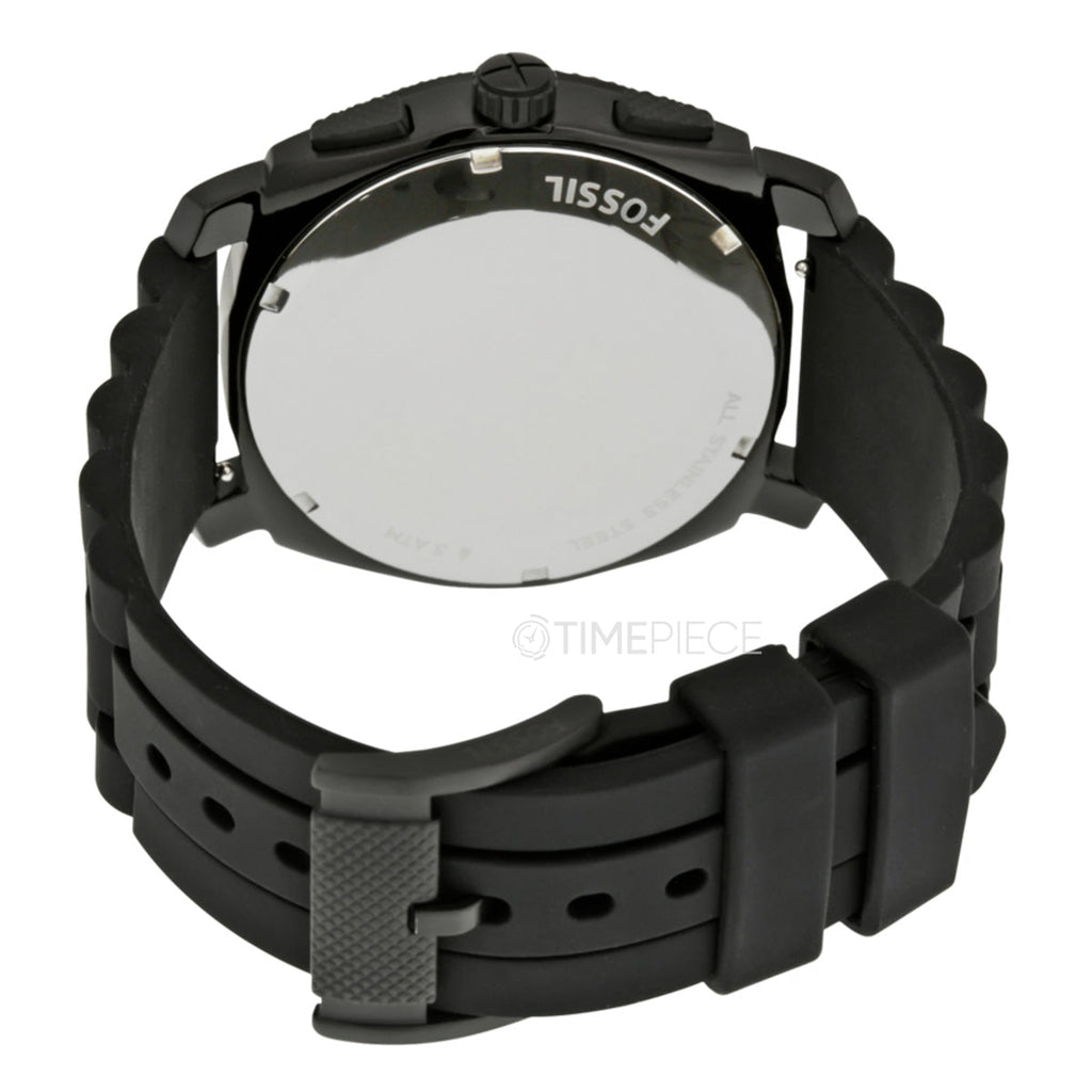 Fossil Machine Chronograph Black Dial Black Silicone Strap Watch for Men - FS4487 Buy Now By Fossil