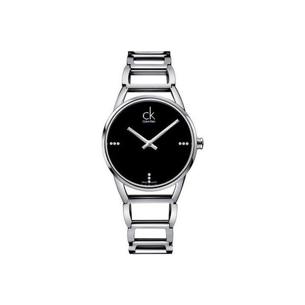 Calvin Klein Stately Black Dial Silver Steel Strap Watch for Women - K3G2312S Buy Now By Calvin Klein