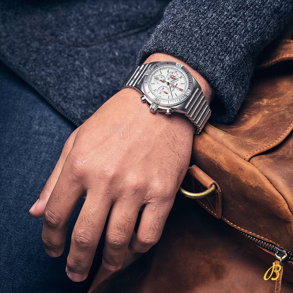 Breitling Chronomat B01 42 Six Nations England White Dial Silver Steel Strap Watch for Men - AB0134A71A1A1 Buy Now By Breitling
