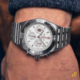Breitling Chronomat B01 42 Six Nations England White Dial Silver Steel Strap Watch for Men - AB0134A71A1A1 Buy Now By Breitling