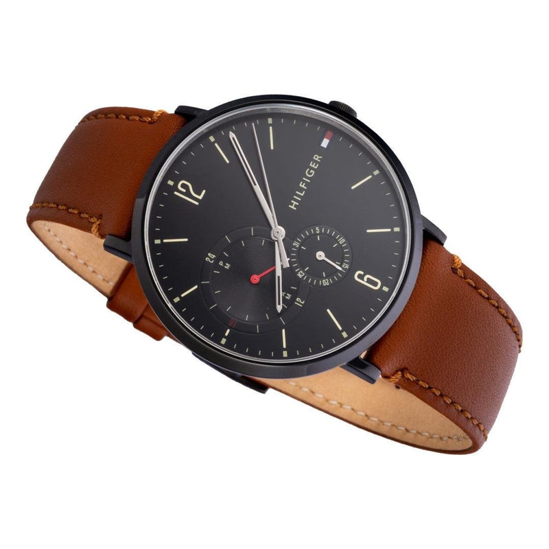 Tommy Hilfiger Brooklyn Quartz Black Dial Brown Leather Strap Watch for Men - 1791510 Buy Now By Tommy Hilfiger