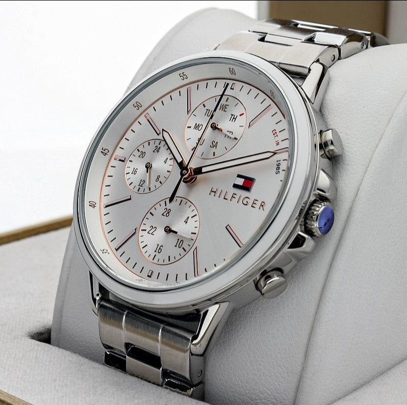 Tommy Hilfiger Carly White Dial Silver Stainless Steel Strap Watch for Women - 1781787 Buy Now By Tommy Hilfiger