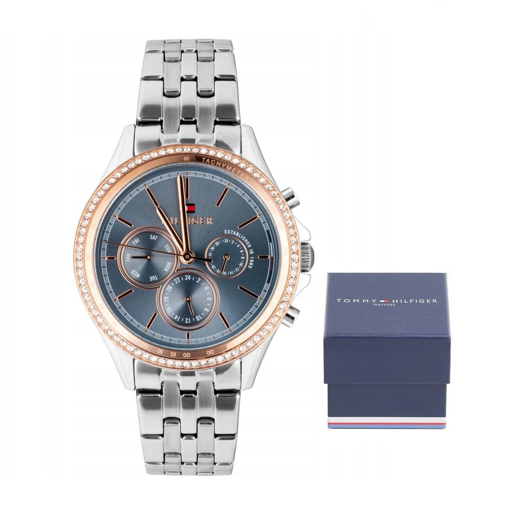 Tommy Hilfiger Ari Diamonds Blue Dial Silver Steel Strap Watch for Women - 1781976 Buy Now By Tommy Hilfiger