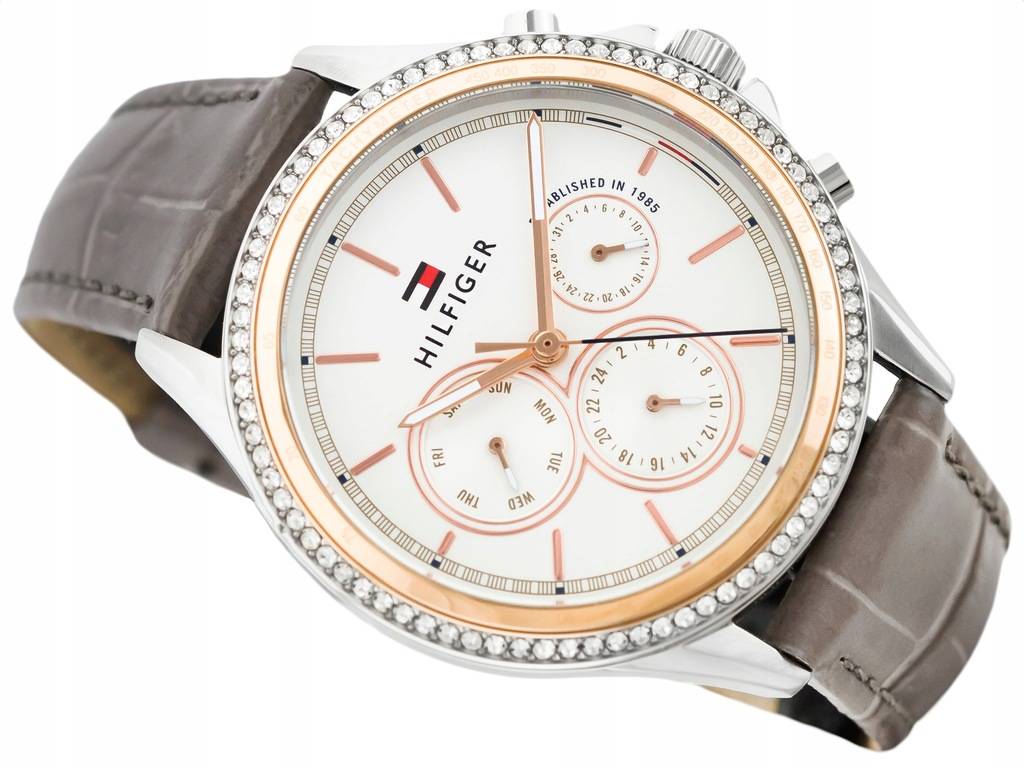 Tommy Hilfiger Ari Diamonds White Dial Grey Leather Strap Watch for Women - 1781980 Buy Now By Tommy Hilfiger