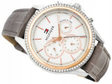 Tommy Hilfiger Ari Diamonds White Dial Grey Leather Strap Watch for Women - 1781980 Buy Now By Tommy Hilfiger