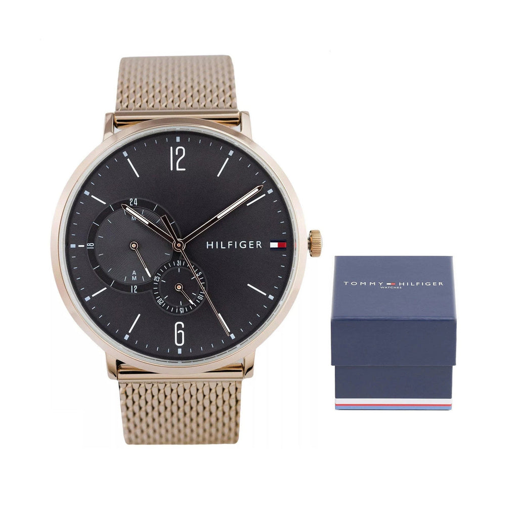 Tommy Hilfiger Brooklyn Grey Dial Gold Mesh Bracelet Watch for Men - 1791506 Buy Now By Tommy Hilfiger